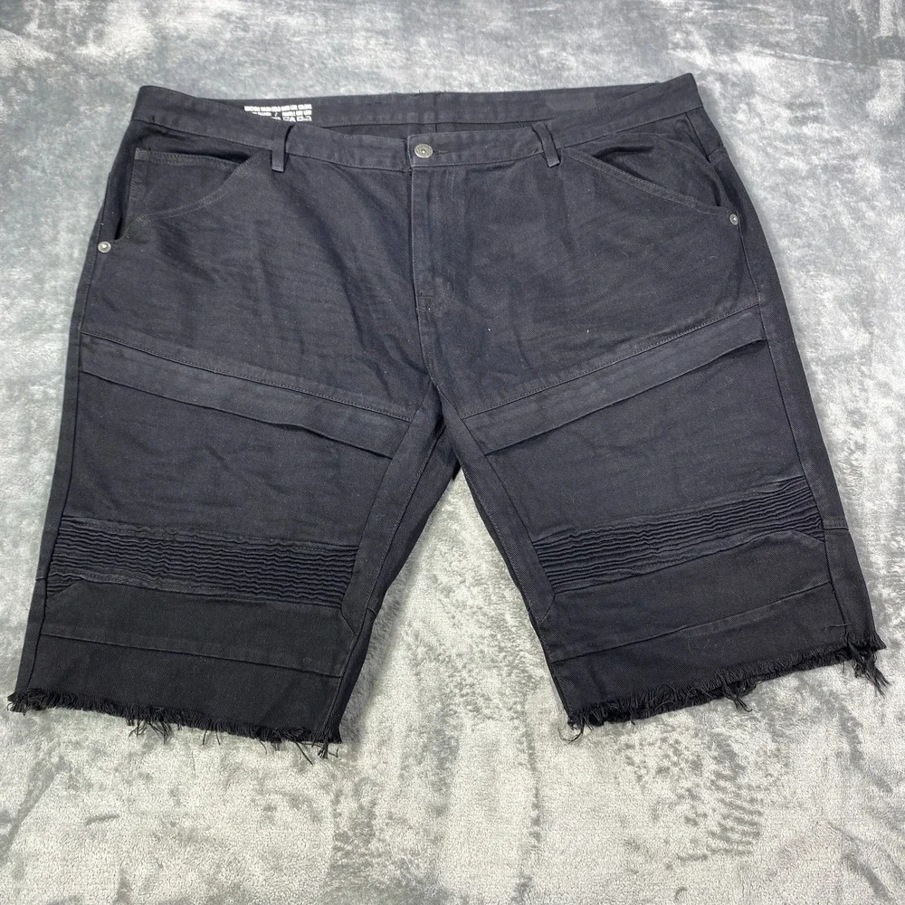 Lot Of 2 Smoke Rise Shorts Mens Size 50 Denim Moto Raw Hem Hip Hop Y2K Jorts Zip